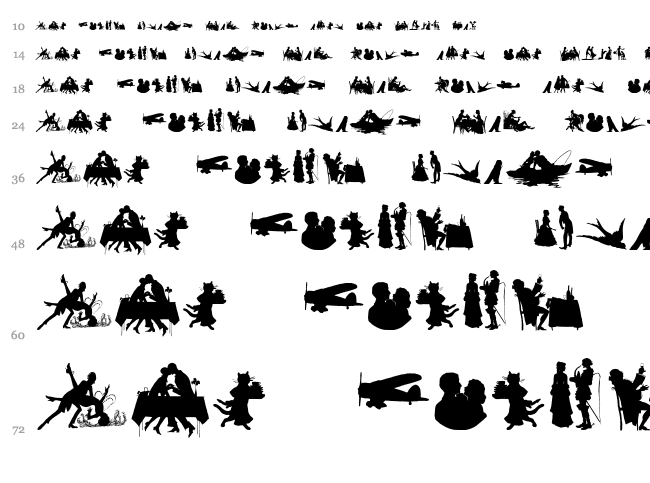 Mixed Silhouettes Free font waterfall